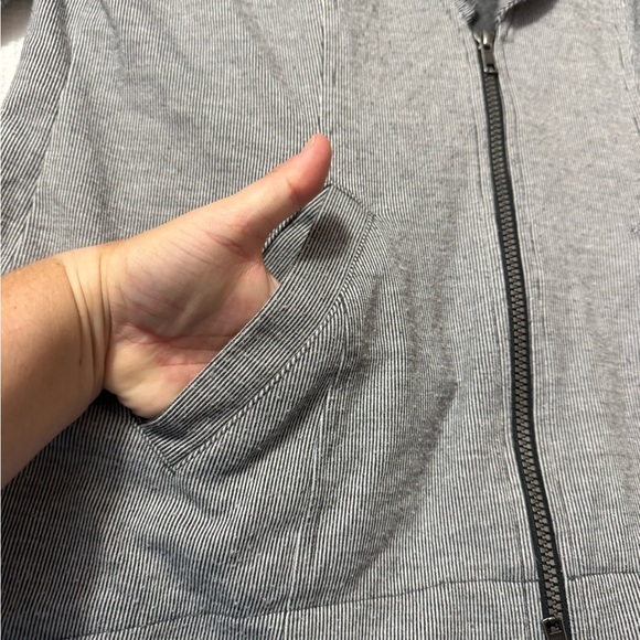 Cabi Drop-off pinstripe zip-up - gray color - Picture 7 of 13